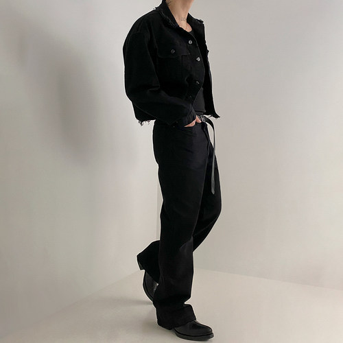 MRCYC春季宽松短款翻领牛仔夹克
