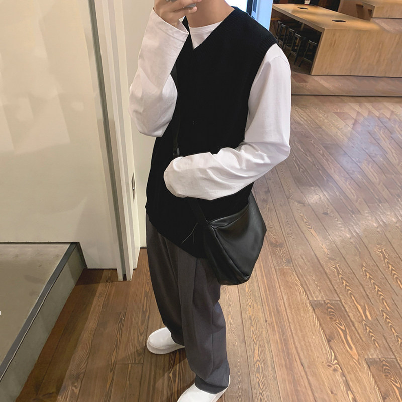 MRCYC AUTUMN AND WINTER NEW MENS KOREAN SWEATER VEST SLEEVELESS WAISTCOAT V-NECK KNITTED VEST TOP COAT TREND