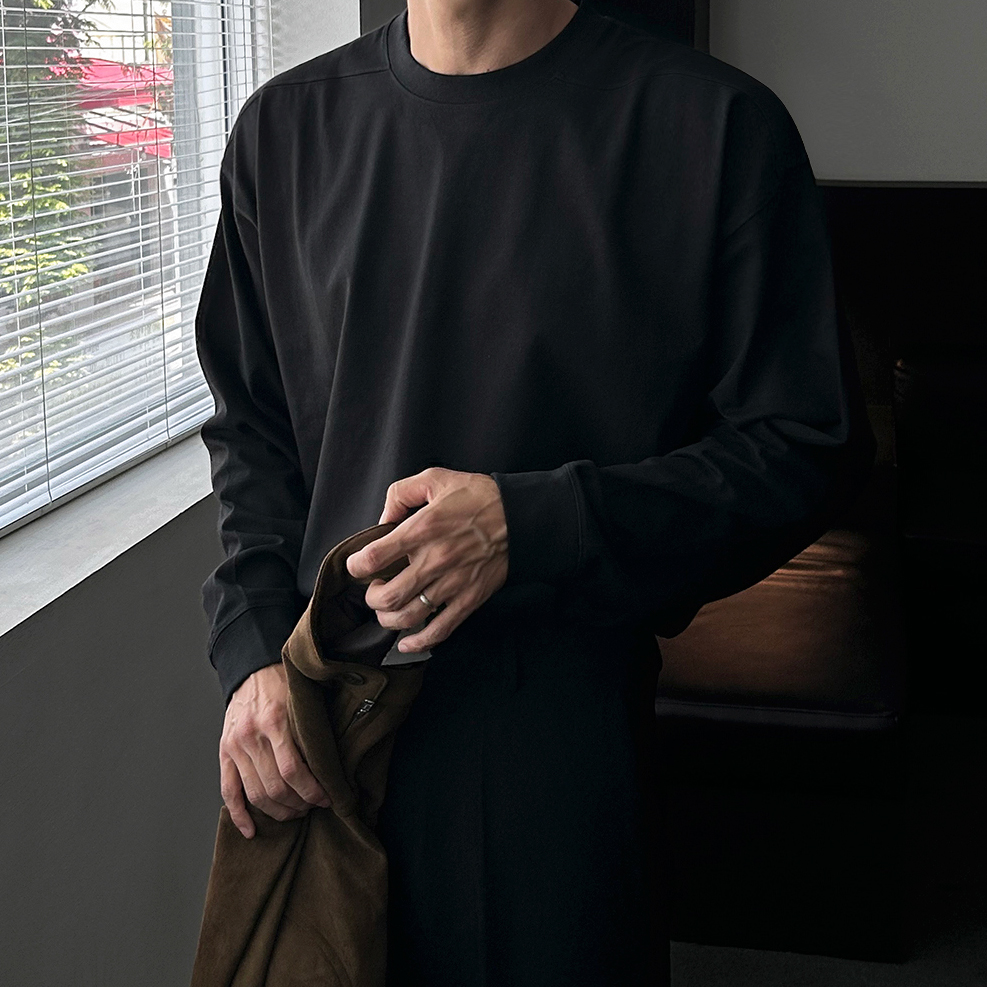 MRCYC简约纯色长袖T恤男