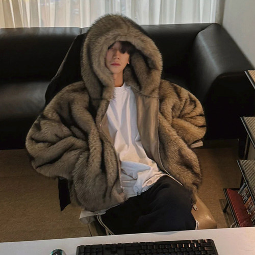 MRCYC冬季韩版宽松仿貂毛棉服