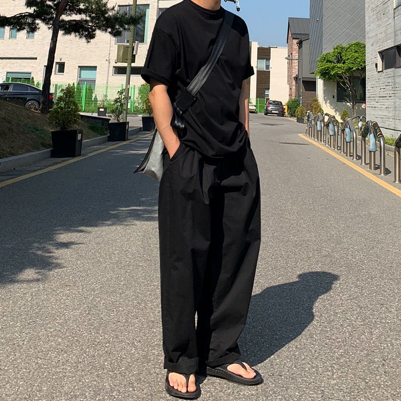 MRCYC韩版直筒阔腿休闲长裤