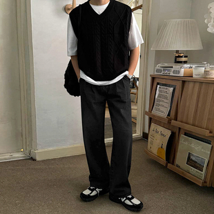 子韩系潮流高级感阔腿裤 Cleanfit长裤 男春季 MRCYC痞帅直筒牛仔裤