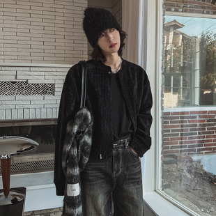 宽松休闲上衣韩系通勤风穿搭 秋冬季 MRCYC高级感短款 圆领夹克男士