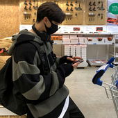 MRCYC条纹毛衣男秋季 韩系宽松潮流慵懒风复古连帽套头针织衫 外套