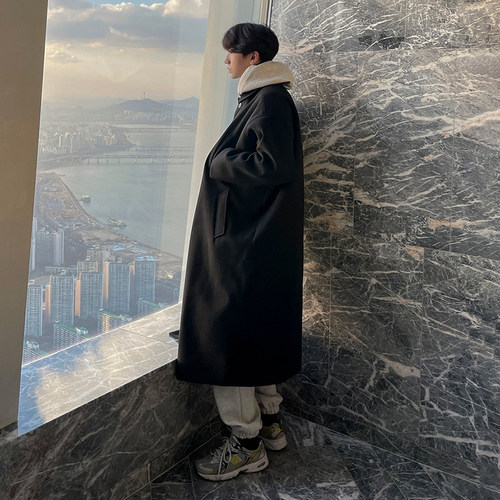 MRCYC冬季潮流中长款毛呢大衣