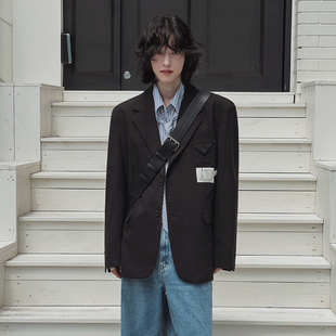 MRCYC高级感休闲西装 宽松简约西服韩系潮流学院风上衣 外套男春季