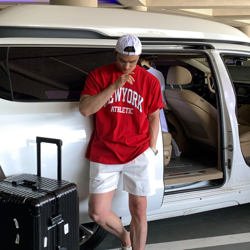 MRCYC宽松韩版字母印花半袖T恤