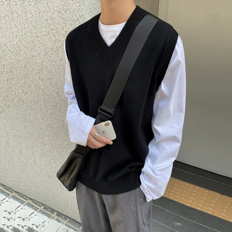 MRCYC AUTUMN AND WINTER NEW MENS KOREAN SWEATER VEST SLEEVELESS WAISTCOAT V-NECK KNITTED VEST TOP COAT TREND