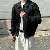 宽松翻领上衣韩系潮流简约行政外套 新款 MRCYC痞帅短款 夹克男秋季