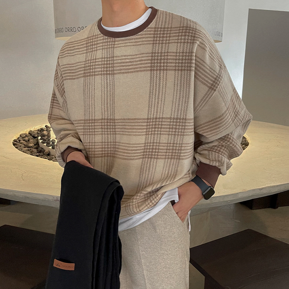 MRCYC韩版男宽松条纹套头卫衣