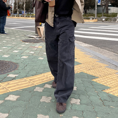 MRCYC复古做旧工装牛仔裤男2026春季新款直筒阔腿裤韩系通勤穿搭 - 封面