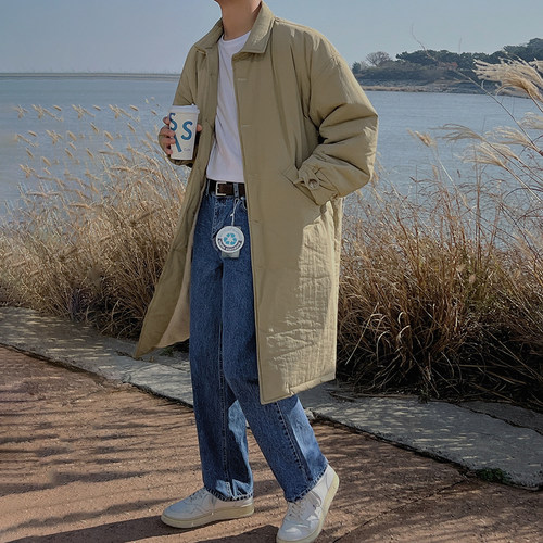 MRCYC冬季韩版加厚中长款棉衣男