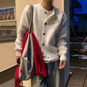 冬季 MRCYC松弛感圆领针织开衫 男士 宽松保暖毛衣外套韩系通勤穿搭