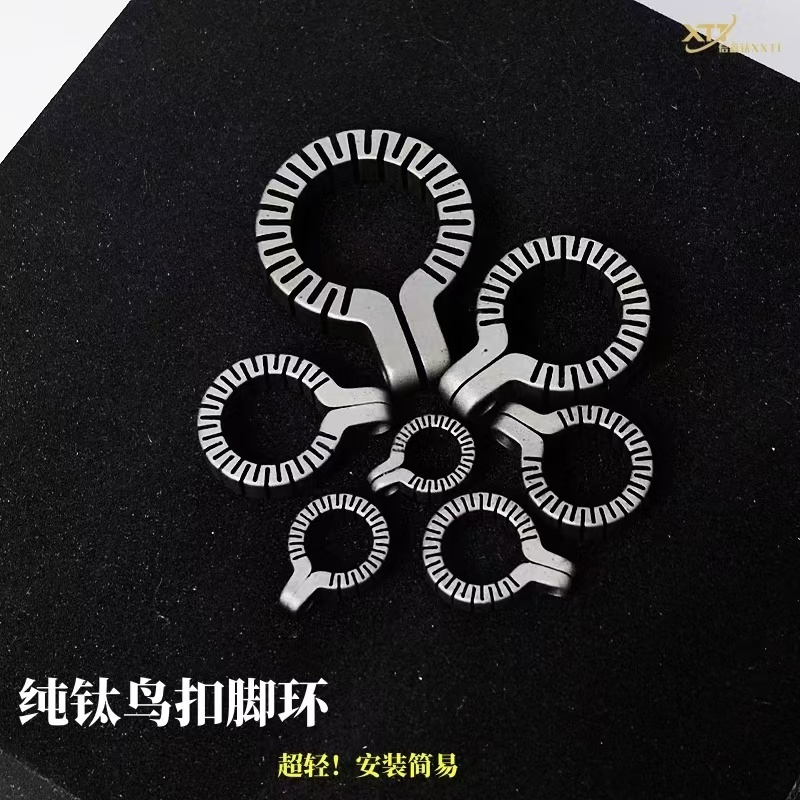钛合金鸟脚环活扣不伤脚专用折衷灰鹦鹉玄凤八哥类放飞脚链防脱扣
