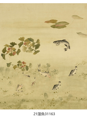 清李秉德临张伟花果鱼鸟册花鸟画