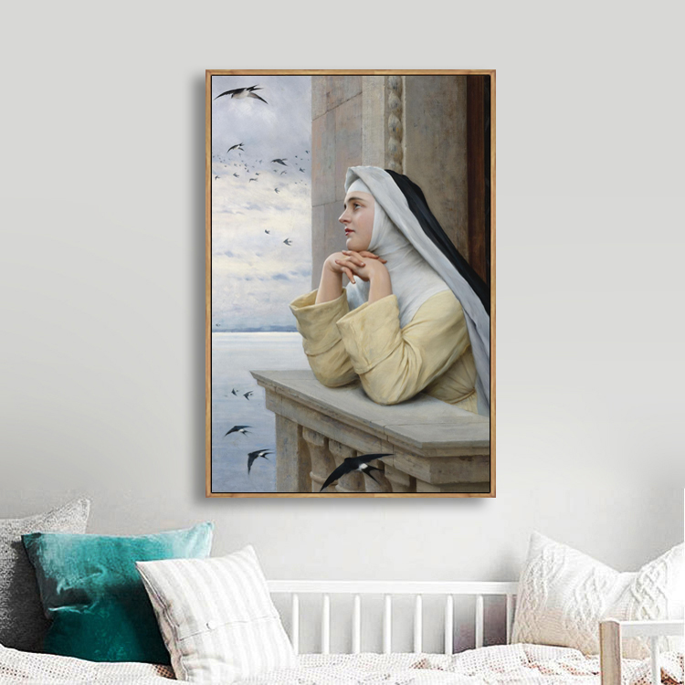 北欧布拉斯少女古典人物名画装饰画客厅卧室床头挂画酒店玄关壁画