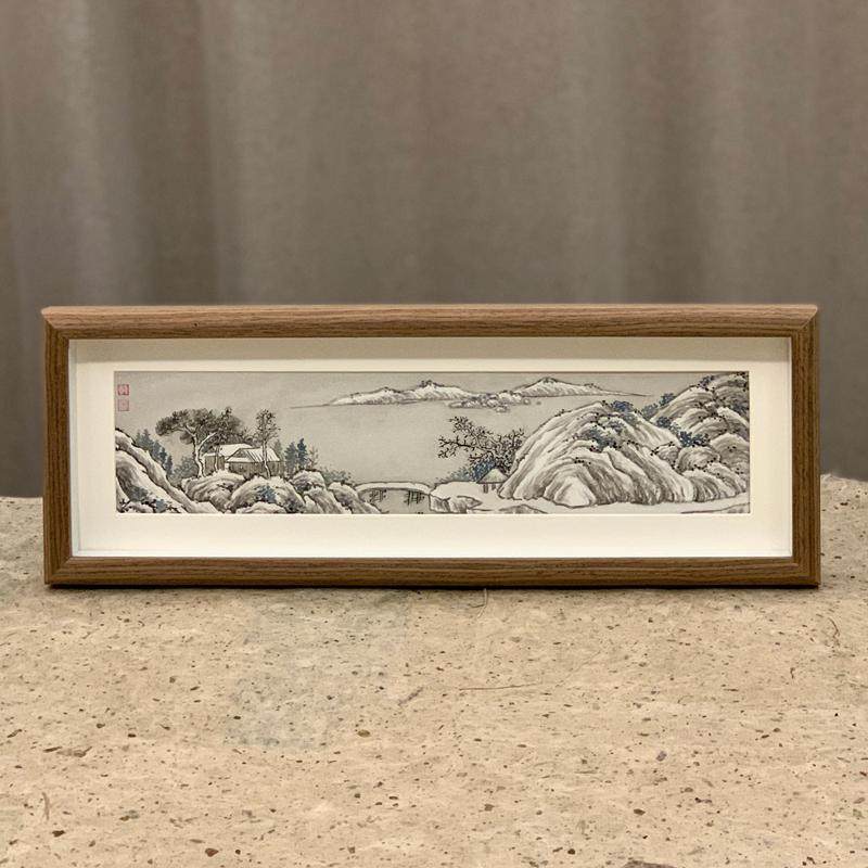国画摆台郭仲申名家手绘真迹水墨山水画禅意挂画桌案摆件装饰礼物