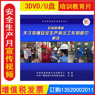 安全生产月警示教育片 应急管理部关于加强安全生产执法工作的意见解读3DVD/U盘版视频正版包发票企业员工安全培训光盘碟片