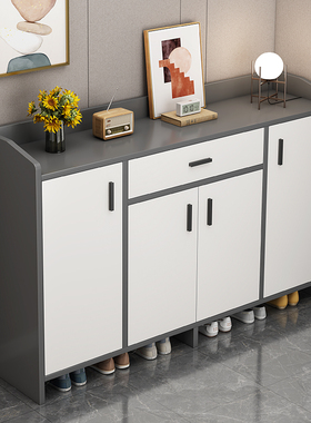 楼道鞋柜家用门口阳台大容量收纳储物柜子简易室内鞋架好看经济型