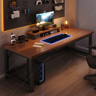 电脑桌台式卧室家用学生学习双人书桌简易办公桌长方形桌子工作台