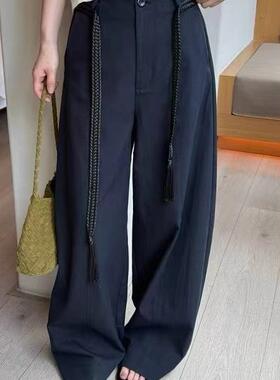 chilling24宽松高腰显瘦百搭休闲裤女2026春季新款拖地阔腿裤