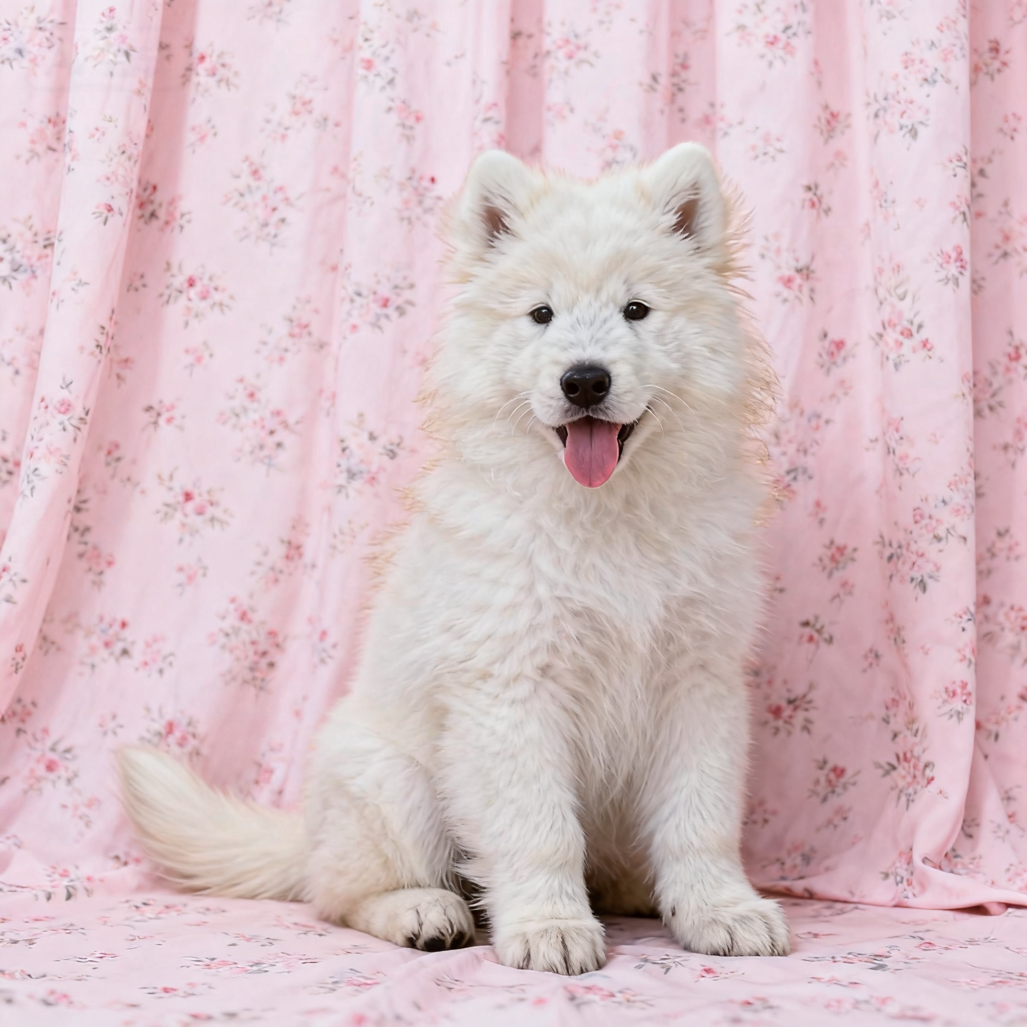 萨摩耶幼犬可爱型活物狗纯白微笑天使活体幼崽白色陪伴犬网红幼宠