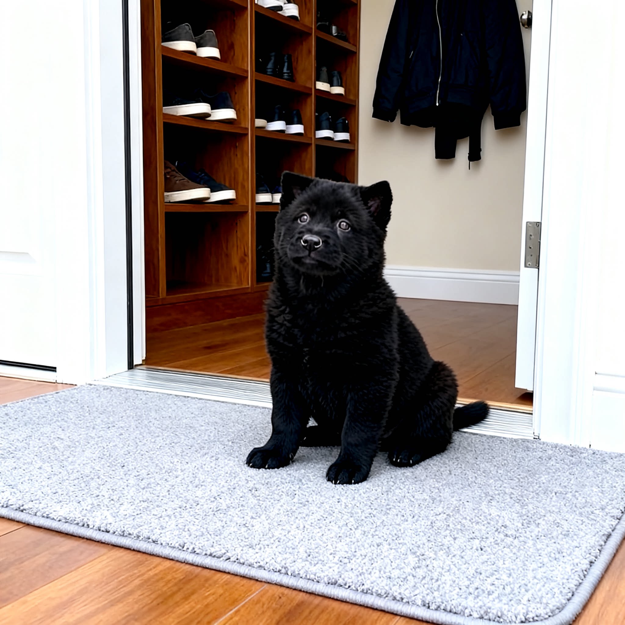 五黑犬幼犬小黑狗虎头土狗家庭猫耳全黑幼宠中华田园犬活物赶山犬