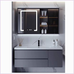 蜂窝铝69 119CM陶瓷一体盆浴室柜卫生间洗脸盆组合 109