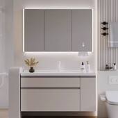 104 114陶瓷一体盆拉篮子母抽卫浴组合卫生间浴室柜 定制74