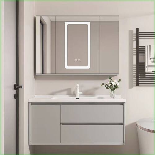 折叠风水镜陶瓷一体盆浴室柜63/73cm83厘米93/103/113组合洗漱台