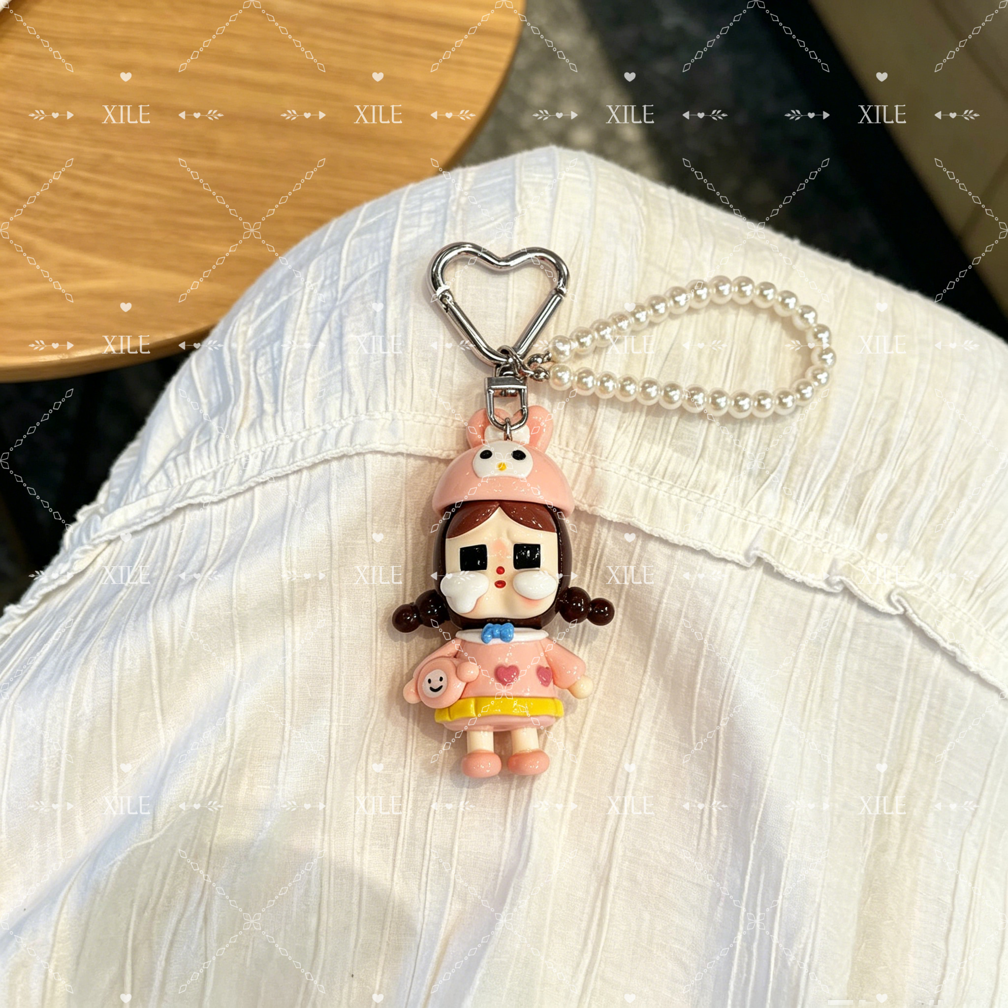 喜乐手工软陶可爱少女钥匙扣