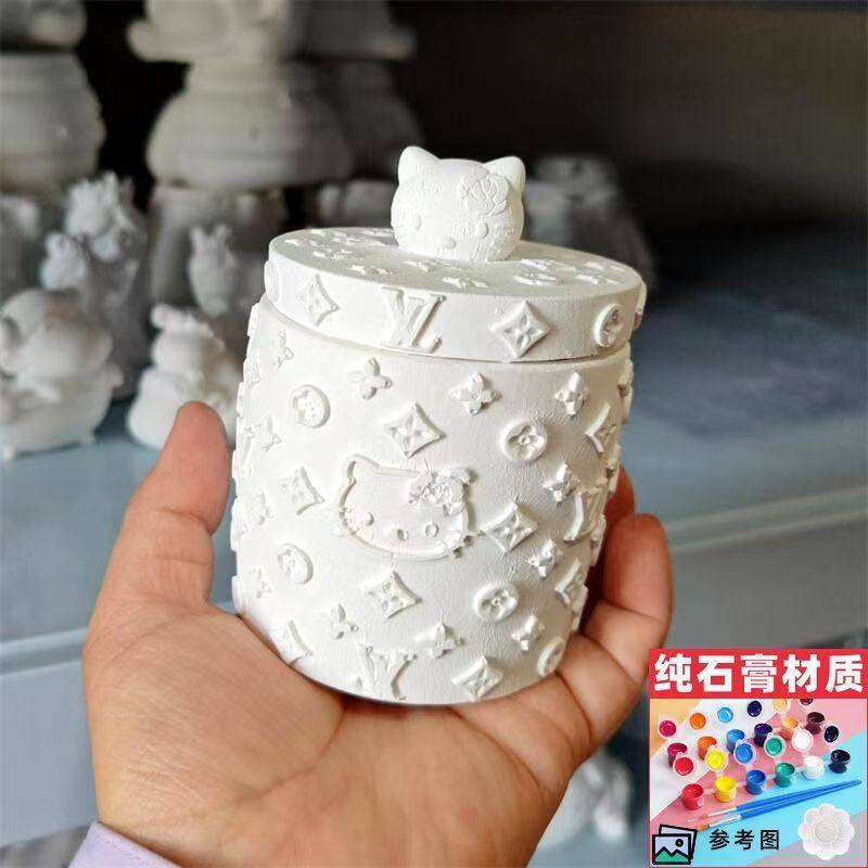 kt猫联名款储存罐笔筒香薰石膏娃娃桌面摆件可爱潮玩,玩具/童车/益智/积木/模型,白模填色/模具彩绘/石膏娃娃,淘宝优惠券,粉丝福利购,淘宝优惠卷