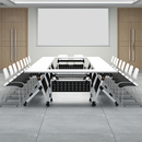 多功能拼接组合椭圆形长方形会议桌折叠桌培训桌双人课桌滑轮移动