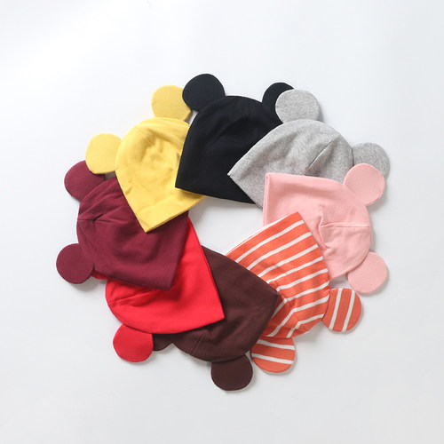 秋冬纯棉护卤门宝宝初生婴儿帽子