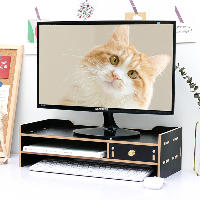 台式电脑显示器增高架加厚收纳盒