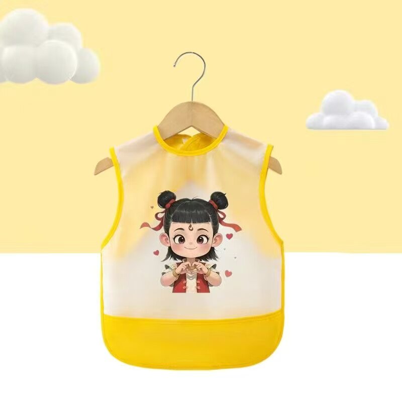 儿童罩衣夏季薄款无袖宝宝吃饭围兜防水免洗饭兜婴幼儿围裙口水巾