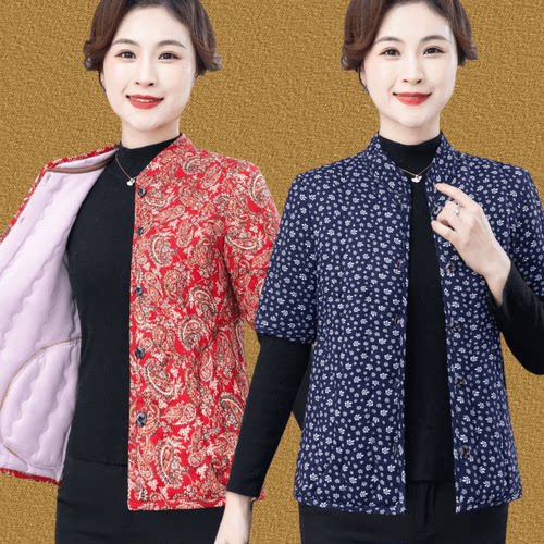 中老年妈妈短袖加绒马甲