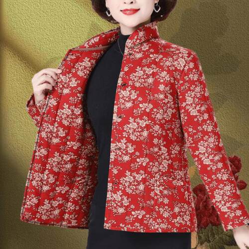 中老年加绒保暖棉衣大码