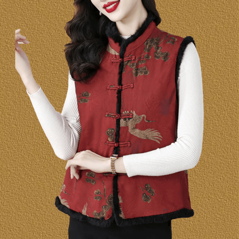 新中式国风盘扣马甲外套女春秋冬