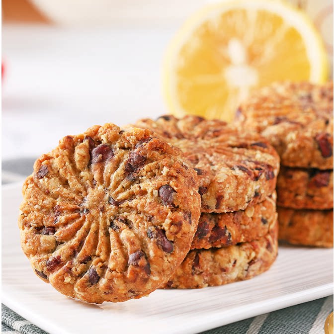 家世诺诺可伊红豆薏米全麦粗粮饼干饱腹代餐零食酥性营养饼干