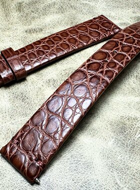 A级料16mm16毫米女式咖啡色黑色美洲短吻鳄鱼皮柔软手表带手链