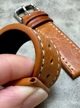 满90可送！20mm22mm毫米植鞣革小牛皮柔软手表带手链