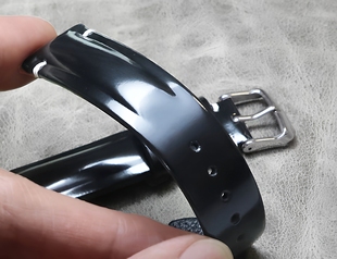 蓝色媲美马臀皮快拆表带18mm19mm20mm21mm22mm牛皮亮皮黑真皮表带