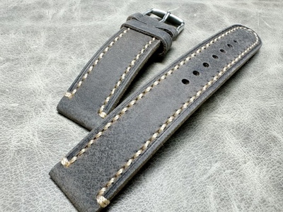 做旧头层牛皮19mm柔软表带