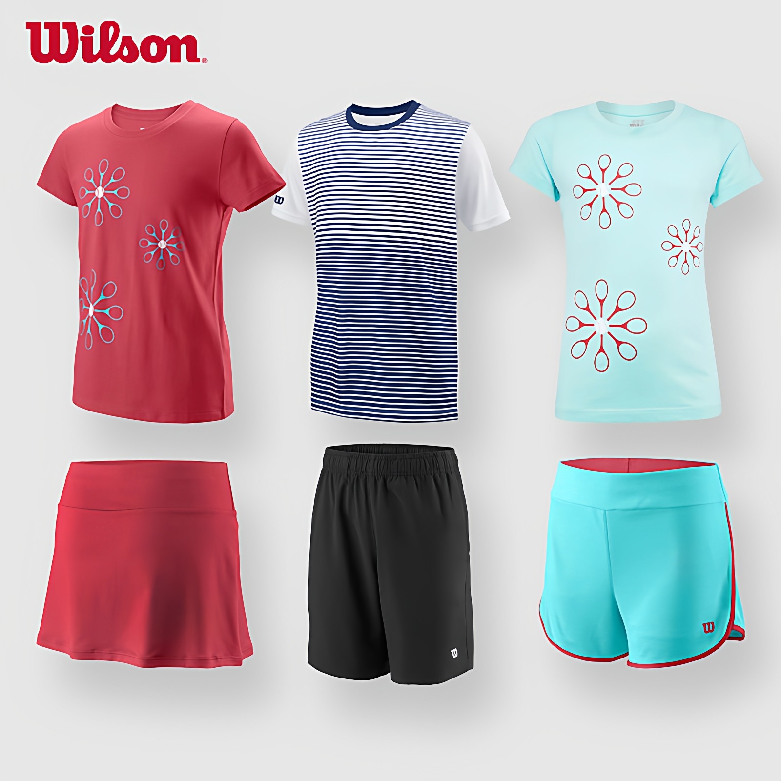 wilson威尔胜网球服男女儿童青少年短袖T恤上衣短裙吸汗透气速干