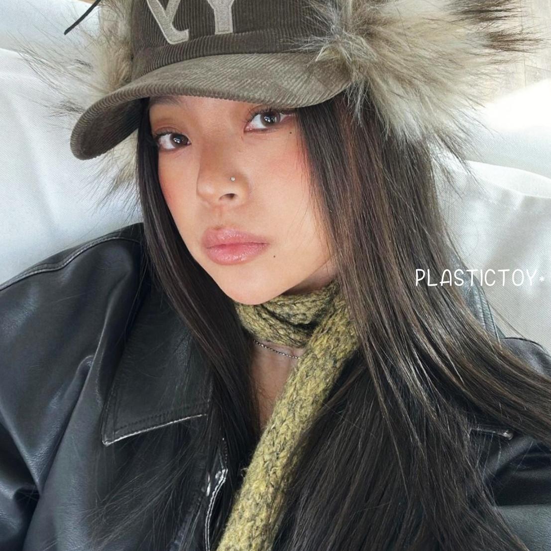 返场*OPNY秋冬护耳YY刺绣LOGO刺绣仿貂毛灯芯绒帽IG棒球帽