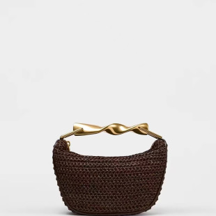 Z家迷你手提编织包女2025新款 复古休闲晚宴高级感链条单肩斜挎包