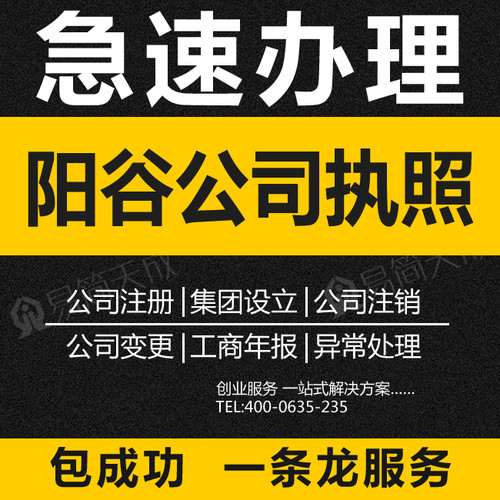 阳谷注册公司执照 个体工商户营业执照办理注销 年检年审代理记账