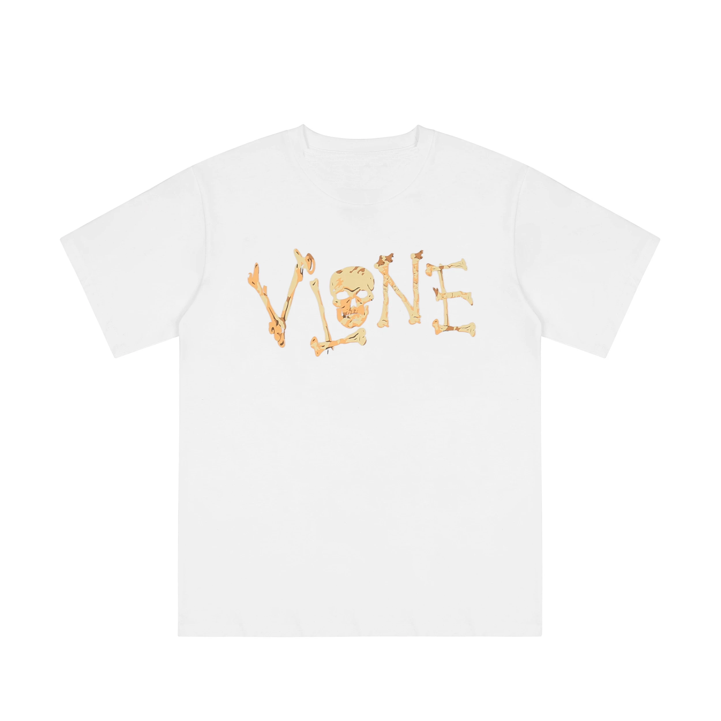 VLONE Staple нишевая фирменно-креативная кость череп американская повседневная уличная свободная тяжелая футболка с коротким рукавом