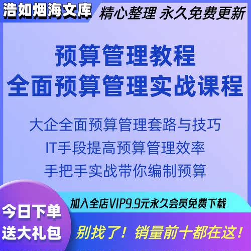 全面预算管理会计实操案例底稿完整编织课程教程财务培训网课影片